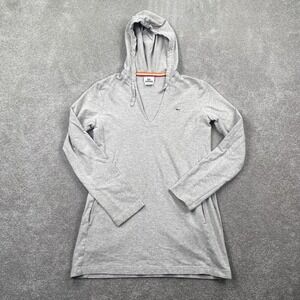 Vintage Lacoste V Neck Hooded Pullover Sweatshirt Women's Size 38 Gray